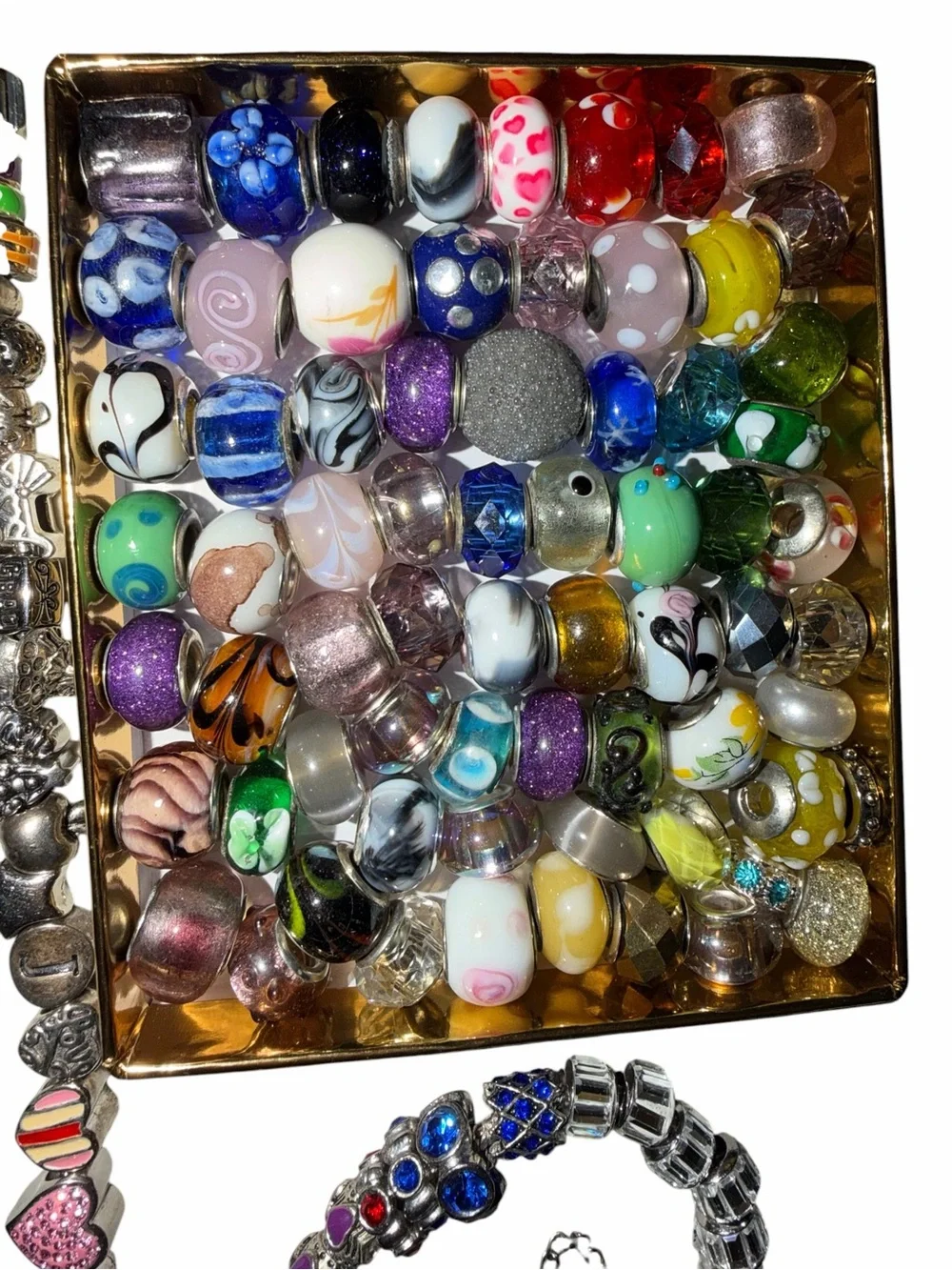 Mixed Charm Beads and Silver Chains